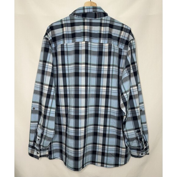 Wrangler ATG All Terrain Gear Utility Long Sleeve Blue‎ Plaid Shirt Men's XXL - Picture 2 of 12